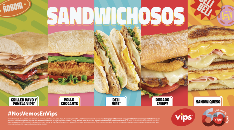 “Sandwichosos” la innovación culinaria de Vips con la que arranca las celebraciones de su 60 aniversario.