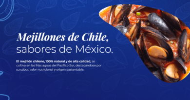 Mejillones de Chile, sabores de México.